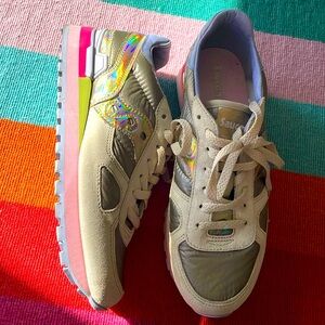 Saucony Women's Athletic Shoes in Beige and Iridescent